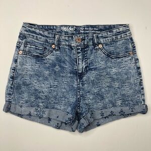 MOSSIMO Boho Mom Jeans Style Soft 80s Acid Wash Arrow High Rise Cuff Jean Shorts